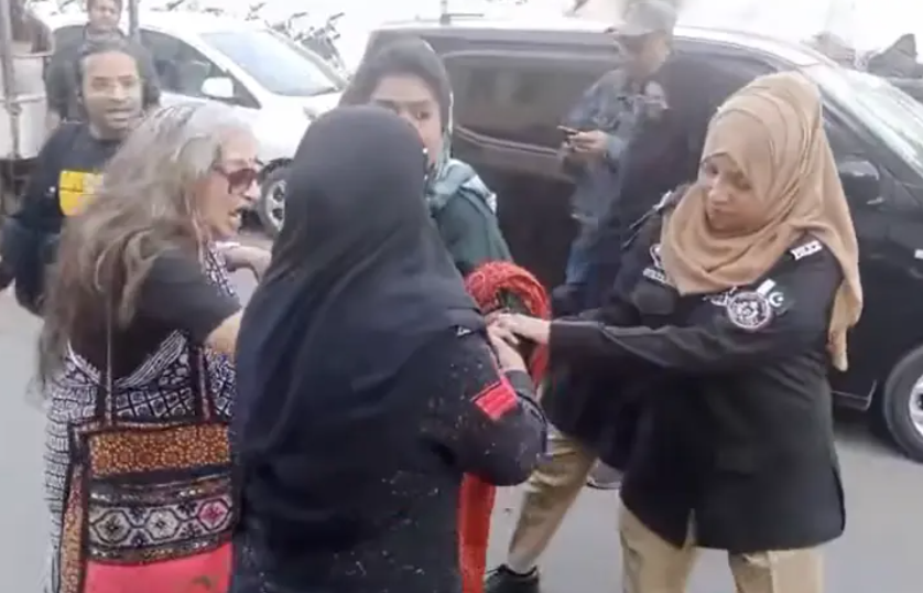 Female Activist Detained as Police Block Aurat Mar