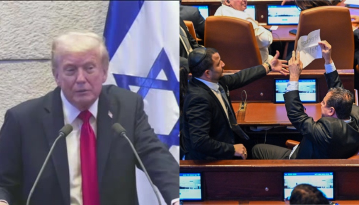 Trump’s Knesset Speech Disrupted as MPs Expelled