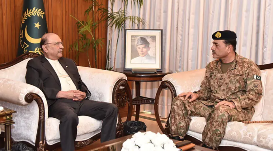 COAS Updates President Zardari on Escalating Pak-A