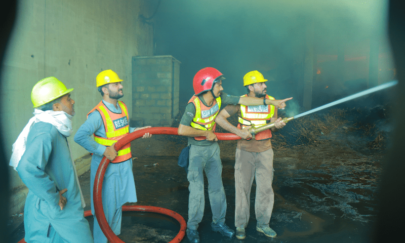 38-Hour Blaze at Swabi Tobacco Warehouse; 4 Firefi