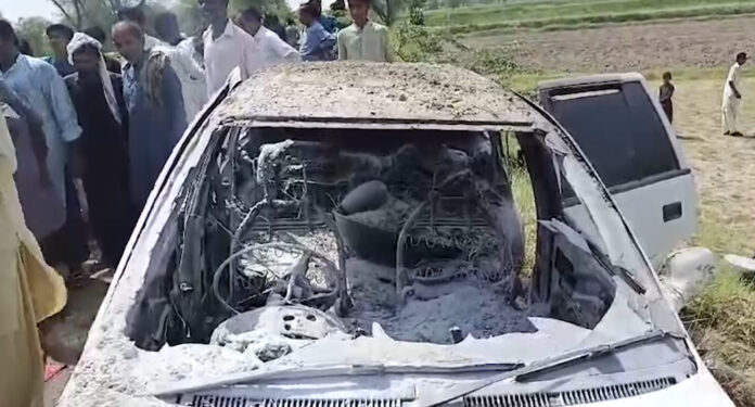 Tragic Car Fire in Faizganj Claims Lives of Husband, Wife, and Son