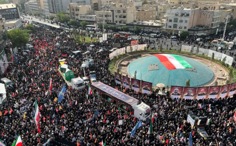 Mass Funeral Held in Tehran for Iranian Commanders